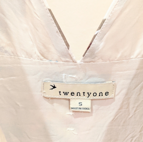 Satin Off-White Floral V Neck Midi Dress - Picture 13 of 14